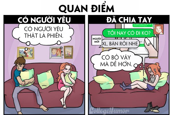 Nhiều khi được hỏi khi yêu thế nào, có những người chỉ cười trừ bảo... "Ở trong chăn mới biết chăn có rận", thế nhưng khi đã tự do hẹn hò rồi thì bạn lại cảm thấy ngày xưa chỉ có hai đứa với nhau lại dễ dàng hơn biết bao. Muốn đi đâu chơi, muốn đi ăn gì, muốn xem phim gì, chỉ cần ới một tiếng sẽ có người tình nguyện tạm gác công việc lại để đèo bạn đi. Người mới quen thì làm gì chịu hy sinh như thế chứ. Nhiều khi được hỏi khi yêu thế nào, có những người chỉ cười trừ bảo... "Ở trong chăn mới biết chăn có rận", thế nhưng khi đã tự do hẹn hò rồi thì bạn lại cảm thấy ngày xưa chỉ có hai đứa với nhau lại dễ dàng hơn biết bao. Muốn đi đâu chơi, muốn đi ăn gì, muốn xem phim gì, chỉ cần ới một tiếng sẽ có người tình nguyện tạm gác công việc lại để đèo bạn đi. Người mới quen thì làm gì chịu hy sinh như thế chứ.
