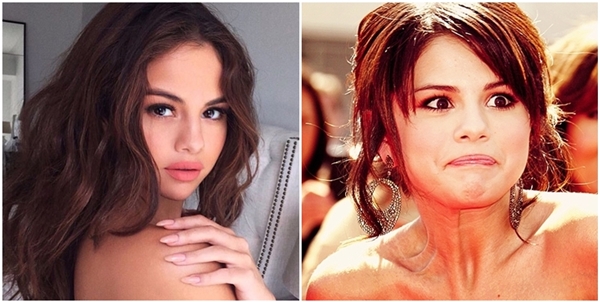 Góc chụp giúp mặt Selena thon gọn hơn nét mặt bầu bĩnh vốn có.