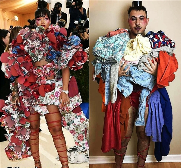 Hãy xem anh chàng của chúng ta đã làm gì với bộ cách siêu chất của Rihanna này! Từ một bộ thiết kế thời trang thành một đống hỗn độn, chỉ có mỗi Mina mới có thể làm được như vậy thôi!