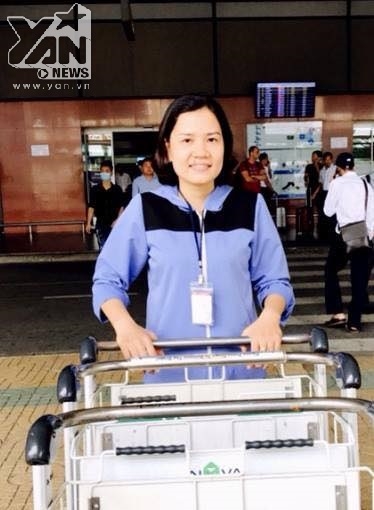 Chị Nguyễn Thị Ngọc Anh vui vẻ với công việc thường ngày