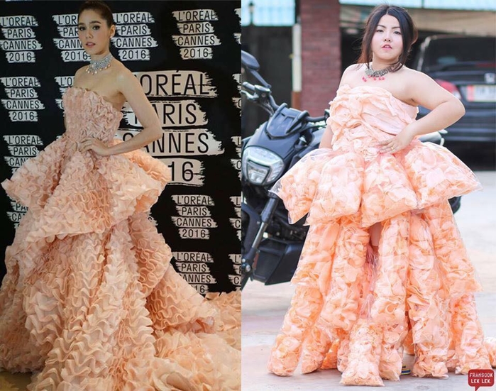 
Không hề có sự khác biệt giữa 2 chiếc váy này từ kiểu dáng cho đến màu sắc.