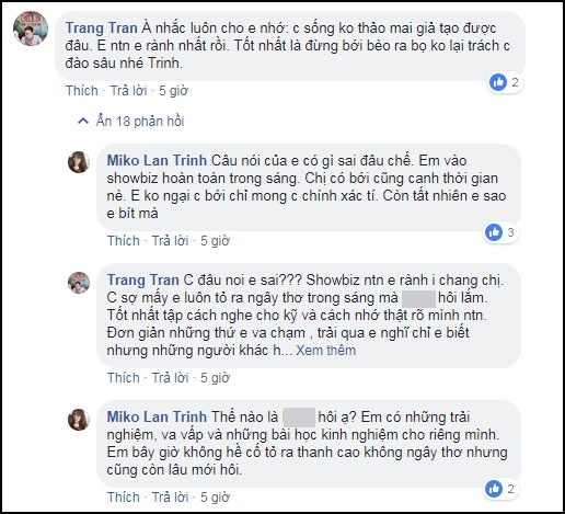 Trang Trần lại nổi điên với Miko Lan Trinh: Em vào showbiz vẫn còn trinh - Tin sao Viet - Tin tuc sao Viet - Scandal sao Viet - Tin tuc cua Sao - Tin cua Sao