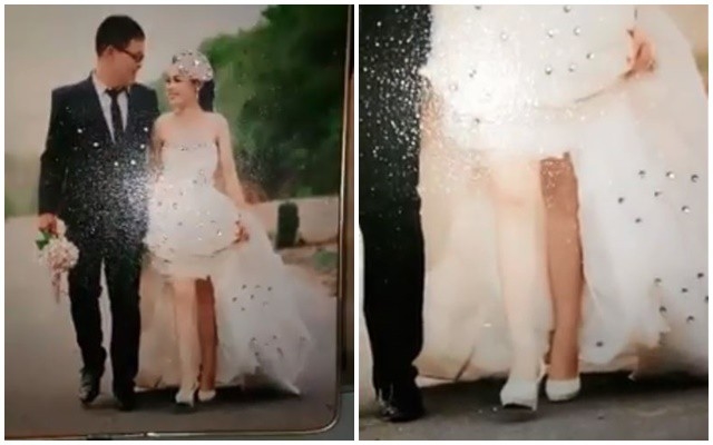 
Cô dâu này có cặp chân hơi "đặc biệt" hơn người thì phải