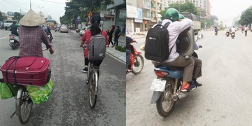 Xúc động hình ảnh hai mẹ con lỉnh kỉnh đồ đạc, đạp xe lên thành phố nhập học Xúc động hình ảnh hai mẹ con lỉnh kỉnh đồ đạc, đạp xe lên thành phố nhập học