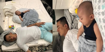 Thúy Diễm lại "lầy lội" dìm hình Lương Thế Thành và con trai khi ngủ Thúy Diễm lại "lầy lội" dìm hình Lương Thế Thành và con trai khi ngủ