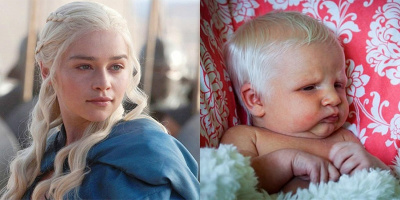 Bé gái sơ sinh gây sốt vì giống hệt mẹ Rồng trong Game of Thrones