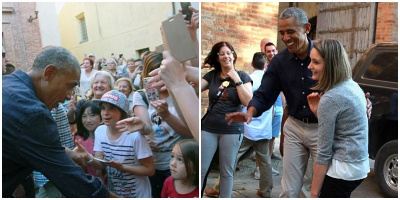 Thích thú hình ảnh Obama xuất hiện giản dị, "thường dân" trên phố