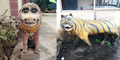 Ngạc nhiên với vẻ xấu lạ lùng, xấu khó hiểu của những con sư tử đá này