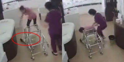 Cảnh đáng sợ: Hộ lý mạnh tay làm lật chiếc xe đẩy khiến em bé sơ sinh rơi xuống đất