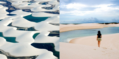 Sa mạc khô cằn "lột xác" thành cả nghìn hồ nước xanh lam ngọc
