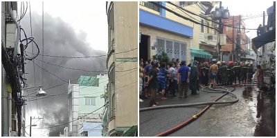 Căn nhà bốc cháy ngùn ngụt sau tiếng sét đánh kinh hoàng ở Sài Gòn
