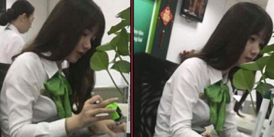 Nữ giao dịch viên ngân hàng xinh như hot girl đang được dân mạng "tìm kiếm" nhất hôm nay