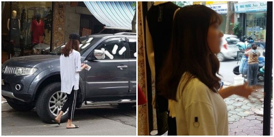 Hà Nội: Cô gái trẻ dán băng vệ sinh kín xe ô tô vì cho rằng chủ xe "đỗ vô ý thức"
