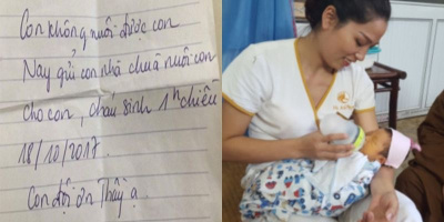 Hưng Yên: Thương em bé 3 ngày tuổi đã bị bỏ rơi trước cổng chùa cùng môt lá thư nhờ nuôi hộ