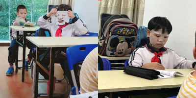 Đang ngồi học tự dưng rút mặt nạ ra đắp: Cậu bé bá đạo đang khiến dân mạng "phát cuồng"