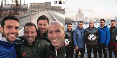Kaka selfie cực chất với sự góp mặt của những nhà vô địch World Cup