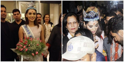 Tân Hoa hậu thế giới 2017 gây tắc nghẽn sân bay khi vừa về đến Ấn Độ
