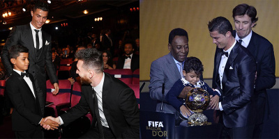 Con trai Ronaldo nhắn nhủ Messi trước thềm lễ trao bóng vàng