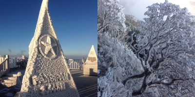 Sáng nay, đỉnh Fansipan đẹp mờ ảo tràn ngập trong băng tuyết trắng xoá
