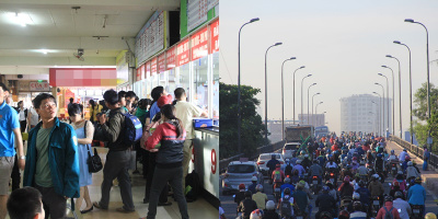 Người dân, sinh viên đổ xô về quê nghỉ Tết, giao thông Sài Gòn ùn ứ