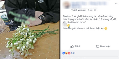 Lần đầu gặp mặt: Chàng trai tặng bạn gái hoa bưởi để lên bàn thờ cho thơm