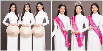 Chỉ diện áo dài trắng Top 3 Hoa hậu Việt Nam 2016 vẫn "đốn tim" người hâm mộ