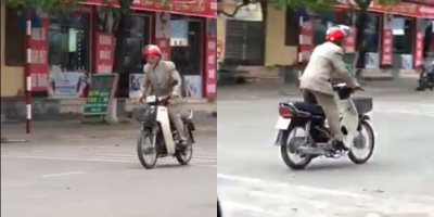 Sau thời gian chấn thương, cụ già lái xe máy nhún nhảy quanh phố đã trở lại và "lợi hại" hơn xưa