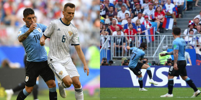 "Thần tài" phá lưới nhà, Gấu Nga thảm bại trước Uruguay