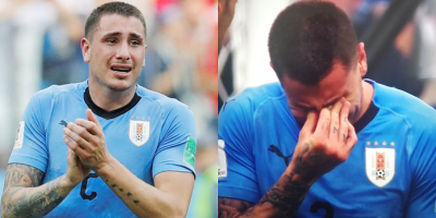 Chưa đá hết trận, sao tuyển Uruguay đã bật khóc nức nở ngay trên sân