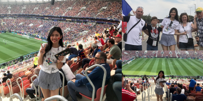 Á hậu Thanh Tú sang tận nước Nga cổ vũ và xem khoảnh khắc đội tuyển Pháp vô địch World Cup 2018