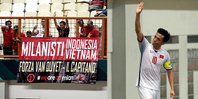Văn Quyết bất ngờ được các CĐV Indonesia ủng hộ nhiệt tình trên khán đài