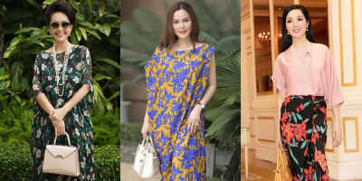 Diễm My - Phương Lê diện váy họa tiết mới nhất của NTK Đỗ Mạnh Cường
