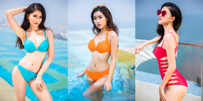 Lâu rồi mới thấy Top 3 Hoa hậu Việt Nam 2016 diện bikini nóng bỏng thế này