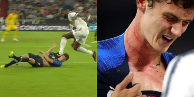 "Rợn người" với pha đạp gầm giày vào cổ đối thủ của hậu vệ đội tuyển Đức Antonio Rudiger