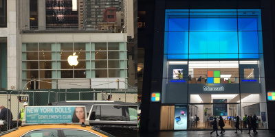 So sánh hai flagship store của Apple và Microsoft - quá rõ ràng để biết ai là người chiến thắng!
