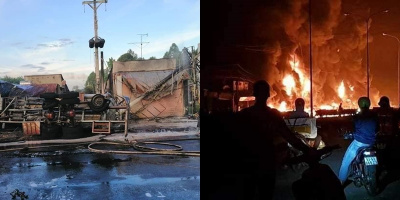 Bình Phước: Xe bồn xăng lật vào nhà dân, 6 người thiệt mạng, 19 căn nhà cháy kinh hoàng