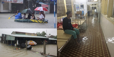 Quảng Nam bị nhấn chìm trong biển nước: Trường học, nhà cửa chỉ còn thấy nóc, bệnh viện nước bủa vây