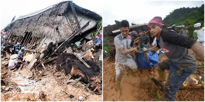 Giao thừa đẫm nước mắt tại Indonesia: Người dân dùng tay không đào bới, tìm nạn nhân sau vụ lở đất