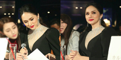 Hương Giang xinh đẹp "lấn át" dàn thí sinh khi làm giám khảo tại Hoa hậu Chuyển giới Nhật Bản