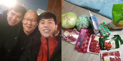 Thầy Park số 1: Vừa về Hàn Quốc đã lập tức ghé thăm "trò cưng" Đình Trọng, lại còn tiếp tế đầy đồ ăn