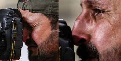 Đội nhà thua, phóng viên Iraq bật khóc nức nở nhưng vẫn nén lòng tiếp tục công việc