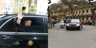 Trước khi rời Thủ đô Hà Nội, Chủ tịch Kim Jong-un hạ kính xe vẫy tay chào người dân