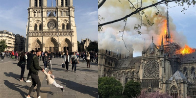 CĐM "ráo riết" tìm 2 cha con trong bức ảnh nhà thờ Paris chụp trước khi nơi này chìm trong biển lửa
