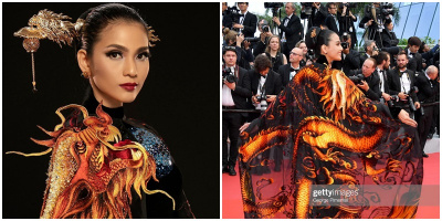 Trương Thị May diện áo dài lộng lẫy như bà hoàng trên thảm đỏ LHP Cannes 2019