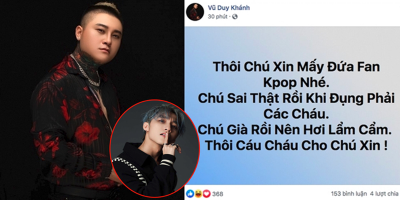 Bị fan Kpop tố đạo nhạc, Vũ Duy Khánh lập tức đáp trả: Xưng chú - cháu và lôi Sơn Tùng vào cuộc