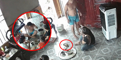 Chồng ném dép vào người vợ trong bữa cơm trước sự chứng kiến của con