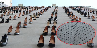 Bức tường kỳ lạ gắn 440 đôi giày cao gót của những phụ nữ bất hạnh