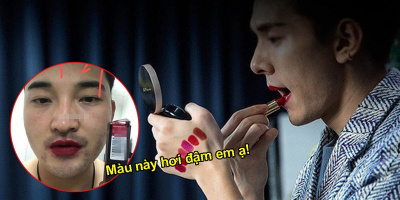 Cô nàng nhờ bạn trai test son hộ, không ngờ chàng lại “nghiện” luôn