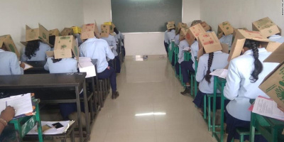 Trường học bắt sinh viên đội hộp giấy lên đầu khi thi gây phẫn nộ MXH