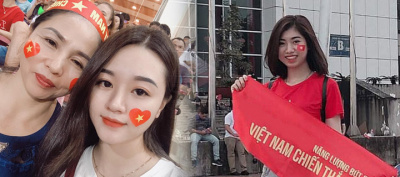 Bóng hồng của Văn Hậu, Xuân Mạnh đến sân cổ vũ tuyển Việt Nam